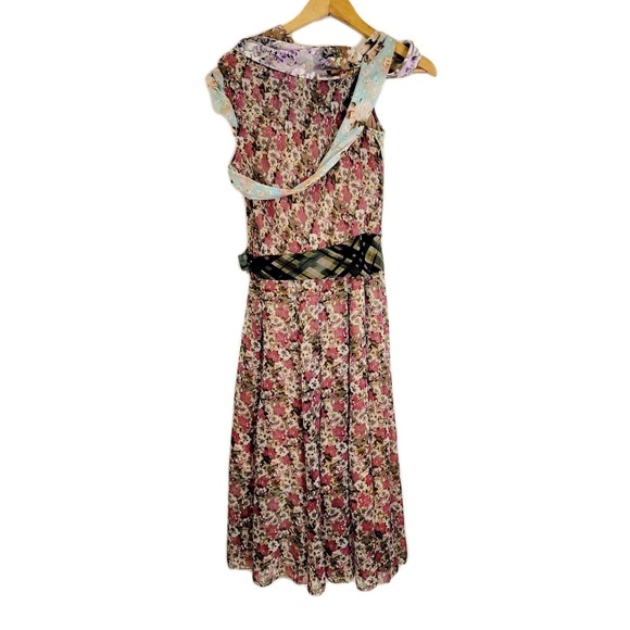 Anthropologie BEGUILE by Bryan‎ Lars Size 6 Dress Ruffle Drape Coquette Gypsy - Picture 2 of 6